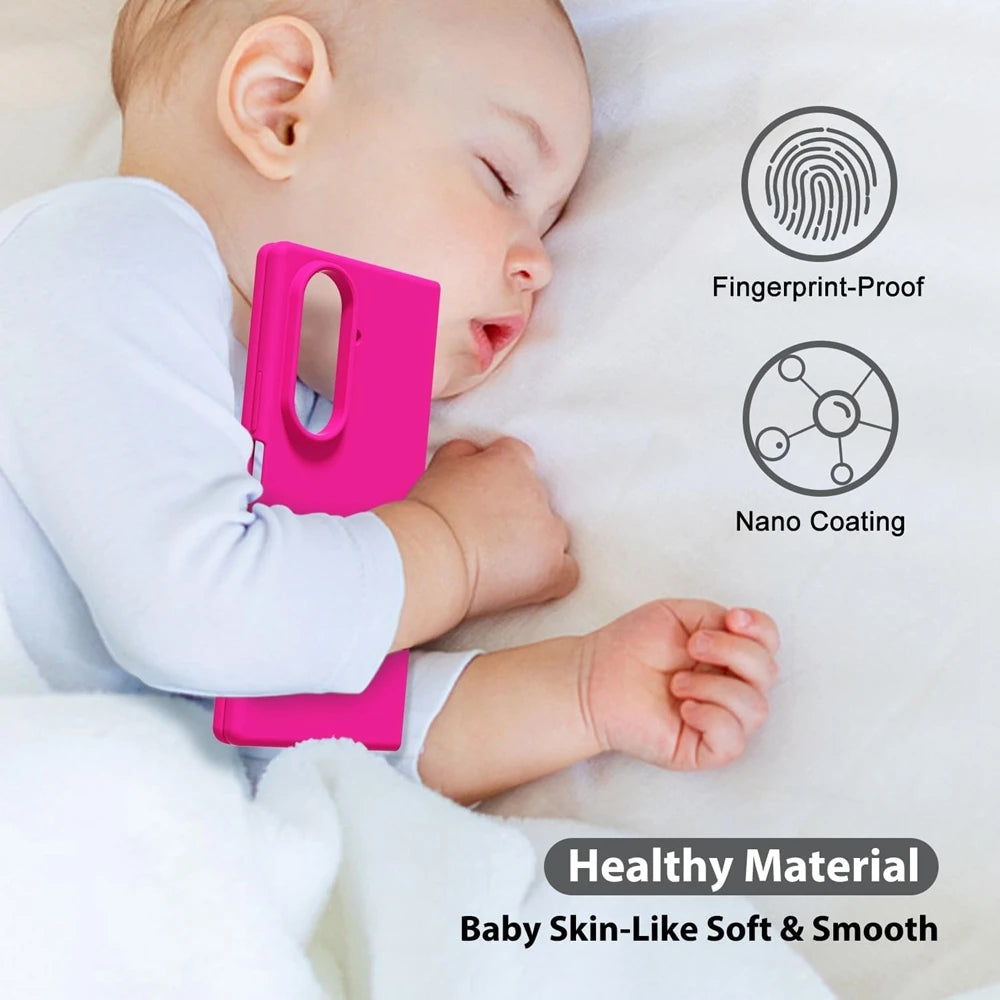 For Samsung Galaxy Z Fold 7 6 5 4 3 Case Liquid Silicon Minimalist Ultra Thin Skin Feel Magnetic Wireless Charge Protector Cover