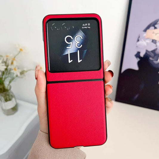 Moto Razr 50 Ultra PU Leather Hard Shell Phone Case for Motorola Razr 50 Ultra Razr 50 2024 Anti Fall Measures Protective Cover