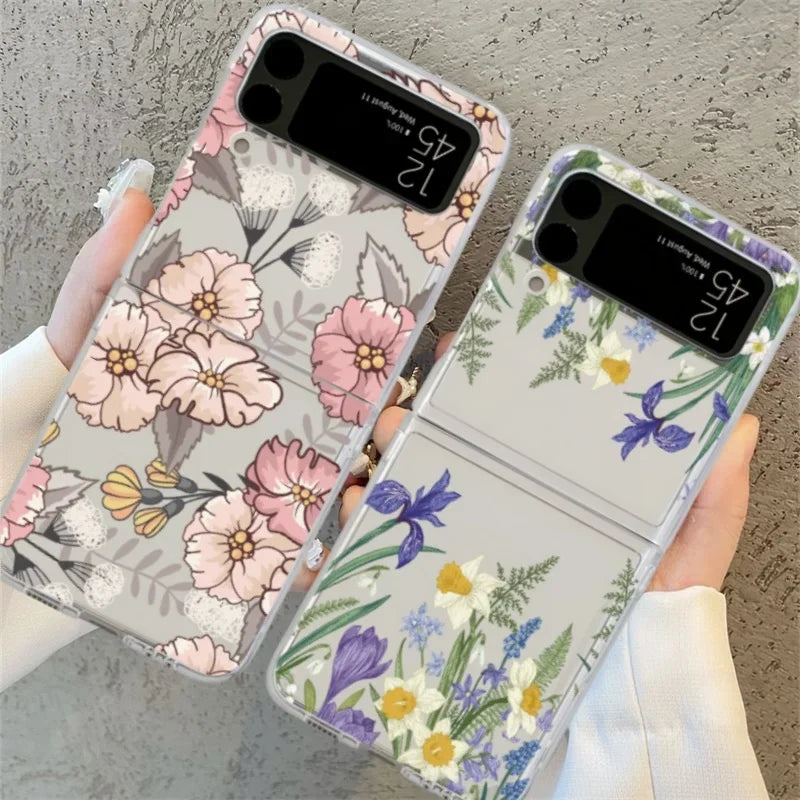 Oil Painting Retro Flower Clear Case For Motorola Razr 60 50 40 Ultra 2022 Razr60 Razr50 Ultra Hard Phone Cover New Design Funda