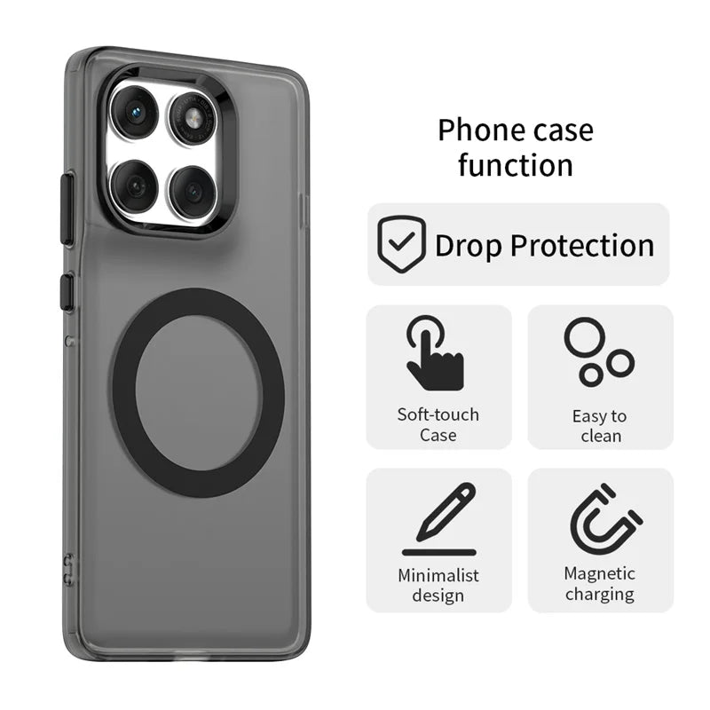 Magnetic Wireless Charging Case For Motorola Edge 60 Pro Moto Edge 60 Neo Fusion Cover Candy Colors Transparent Shell Fundas