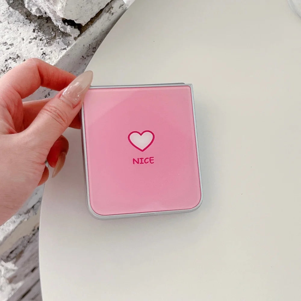 Cute Dye diffusion Heart Hard PC Case for Samsung Galaxy Z Flip 8 7 6 5 4 Flip8 Z flip 8 Camera Protection Women Girls Cover