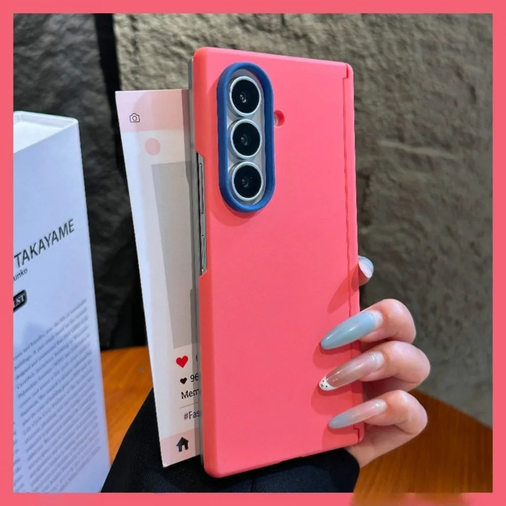 Z Fold 8 Contrast Candy Color Frosted Cases for Samsung Galaxy Z Fold 8 Ultra 5 6 Z Fold 7 Hinge Protection Shcokproof PC Cover