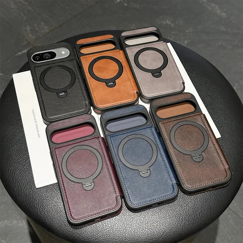 Luxury Magnetic Flip Leather Wallet Magnet Bracket Case For Google Pixel 10 9 Pro XL 9A 9 10 8 Pro Slot Card Bag Holder Cover