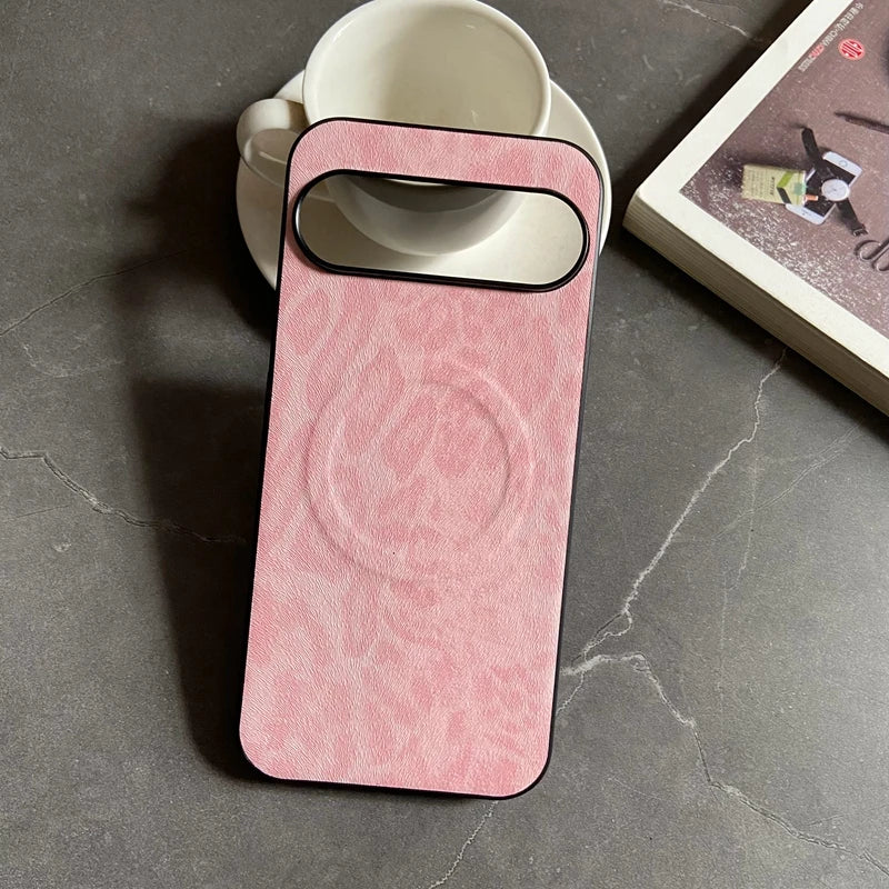 Magnetic Leather Case for Google Pixel 9A 10 9 8 7 6 Pro XL 8A 7A 6A Cover Leopard Floral Shockproof Mag-safe PU Shell Fundas