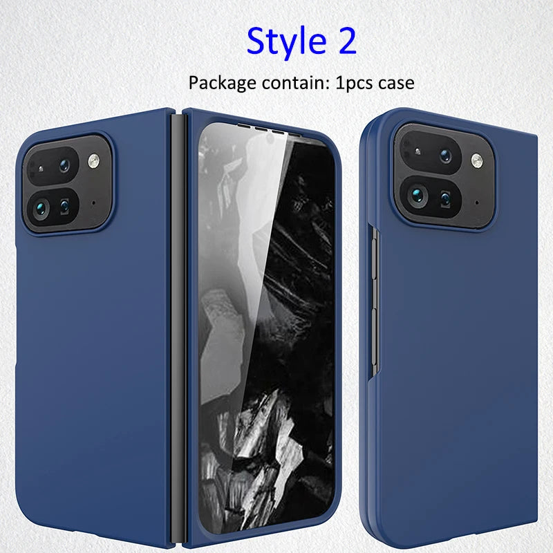 Spring Rotating Hinge Folding Matte Plastic Phone Case For Google Pixel 9 Pro Fold Matt Finish Shell
