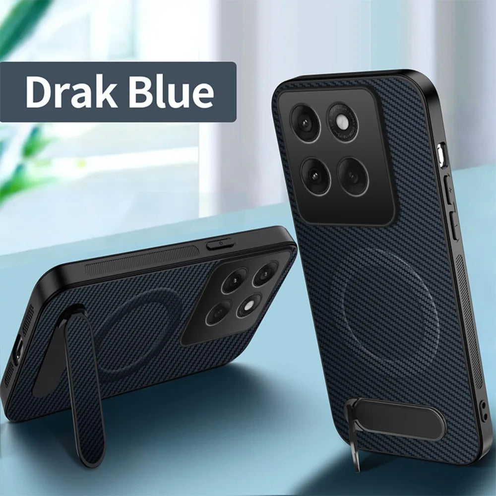 Luxury Carbon Fiber Texture Magnetic Case For Motorola Moto Edge 70 60S 50 Neo Ultra Fusion Pro Anti-fall Foldable Stands Cover