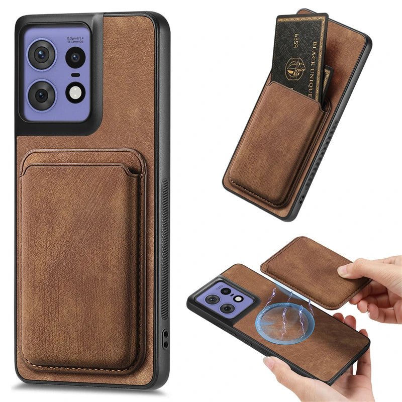 2 in 1 Detachable Magnetic Cards Slot Wallet Leather Case For Motorola Edge 50 Fusion Moto Edge50 Pro Ultra Shockproof Cover