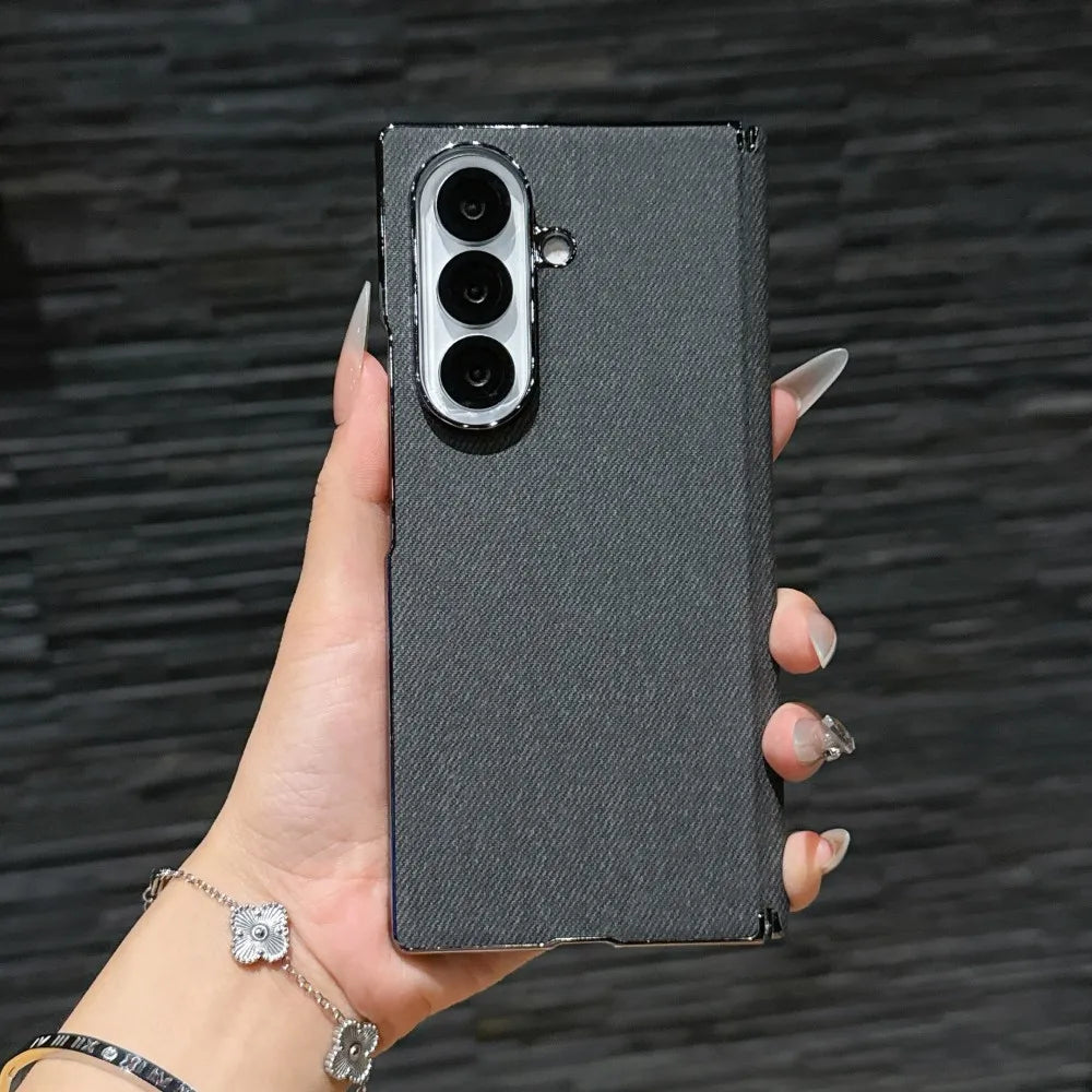 For Samsung Galaxy Z Fold 7 Case Luxury PU Leather Skin Magnetic Wireless Charging Protect Back Cover Case For Z Fold 7 6 Shell