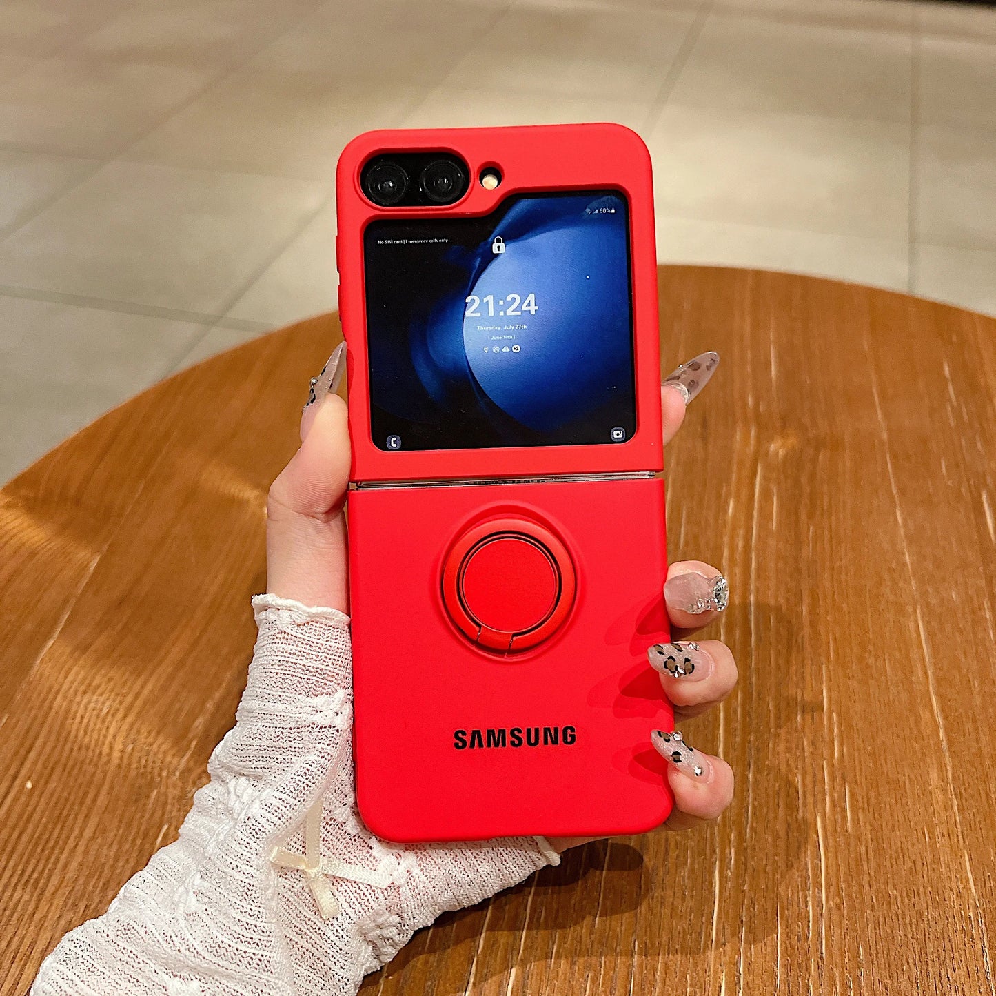 Luxury Official Candy Color Liquid Silicone  Ring Holder Phone Case Samsung Galaxy Z Flip 7 6 5 4 3 Shockproof Protective Cover