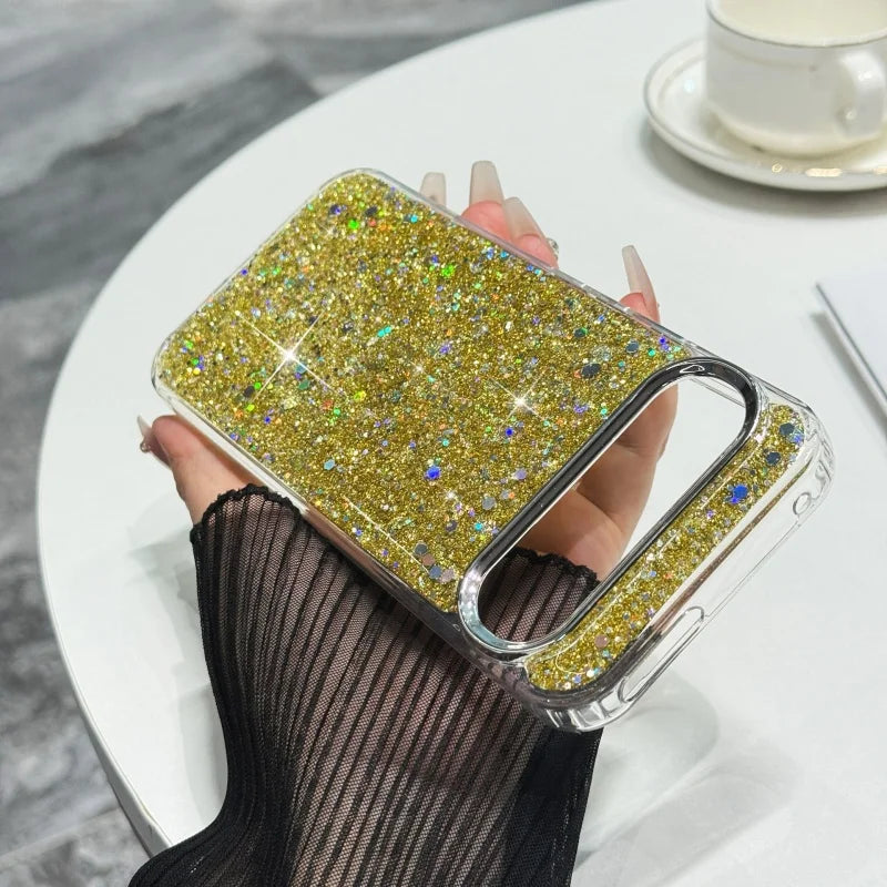 Luxury Sequins Laser Full Shiny Glitters Case For Google Pixel 10 9 8 Pro XL 9A 8A Shockproof Bling Crystal Clear Rubber Cover