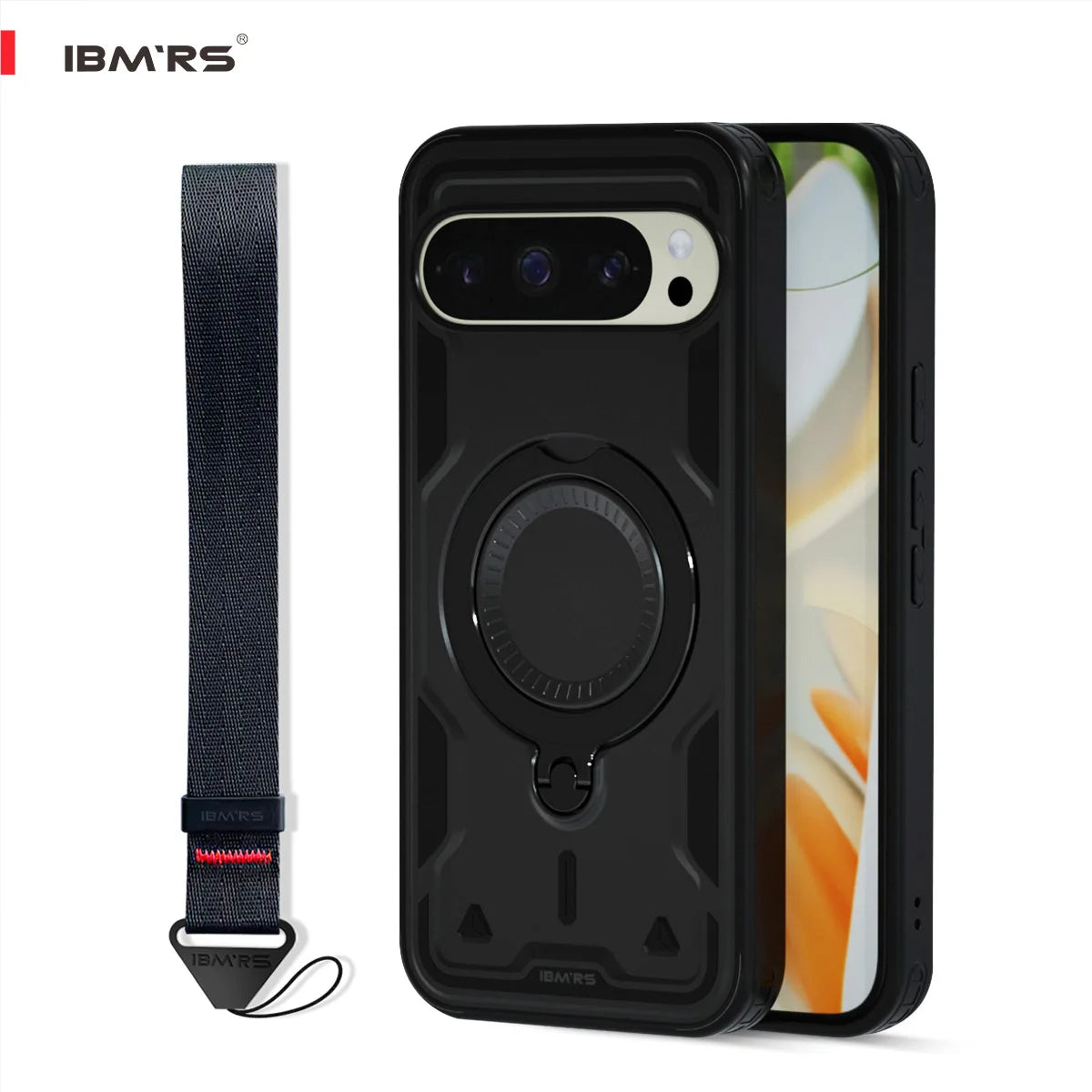 for Google Pixel 10 Pro XL Case, Shockproof Phone Cover with Magnetic Ring & Kickstand, Built-in Lanyard Hole
