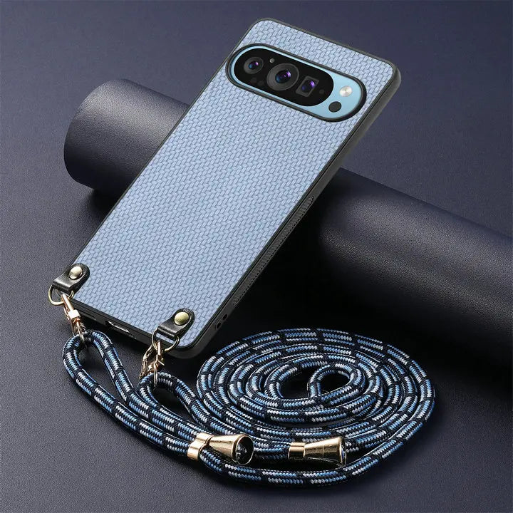 Luxury Case For Google Pixel 11 Pro XL 5G Crossbody Strap Armor Leather Back Etui Pixel 11 Pro Shockproof Funda