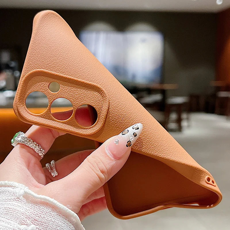 Leather Texture Soft TPU Case For Samsung Galaxy S24 S23 FE S25 S22 Ultra A15 A16 A25 A34 A35 A56 A53 A54 A55 A26 5G Phone Cover