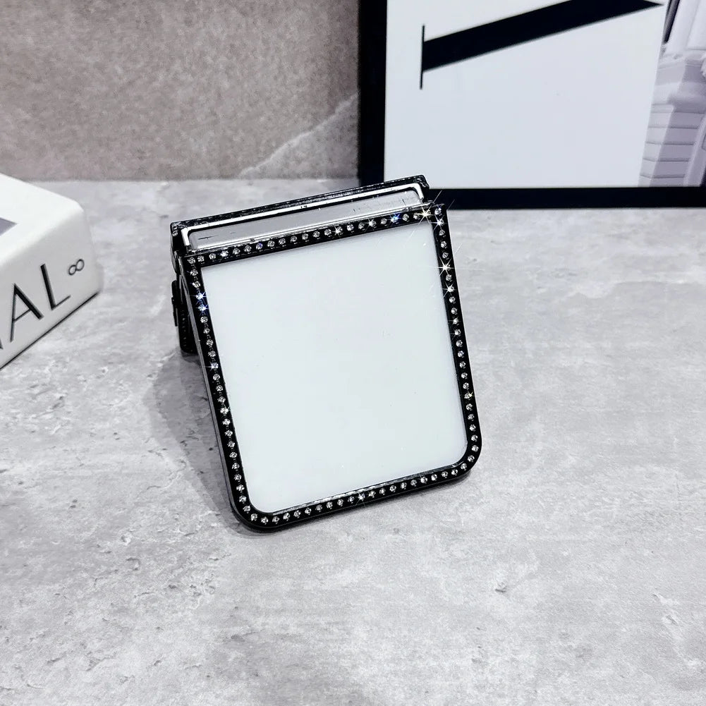 Bling Shiny Rhinestone Bordered Transparent Phone Case For Samsung Z Flip 7 fFlip7 FE Galaxy Z Flip 6 5 4 3 Protect Cover