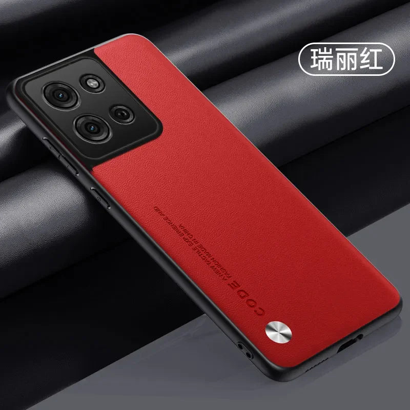 Plain PU Leather Case for Motorola Moto G75 G55 G35 G85 Edge 50 Fusion 40 Neo Silicone Matte Bumper Soft Frame Shockproof Cover