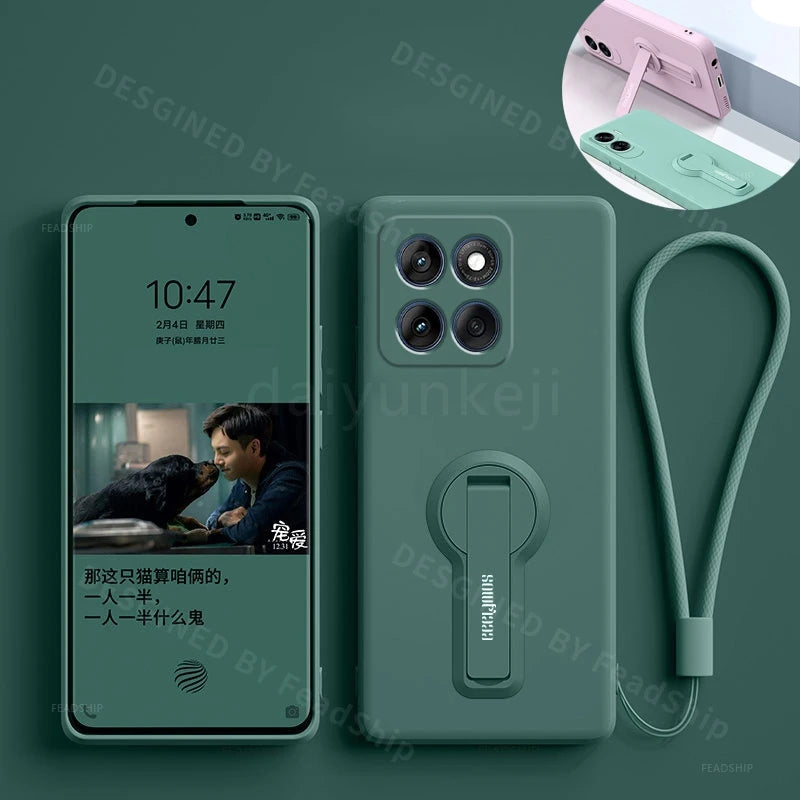 Phone Case For Moto Edge 60 Pro Fusion Edge60 Soft Cover Shockproof Silicone Phone Case Holder Stand with Screen Protector Film