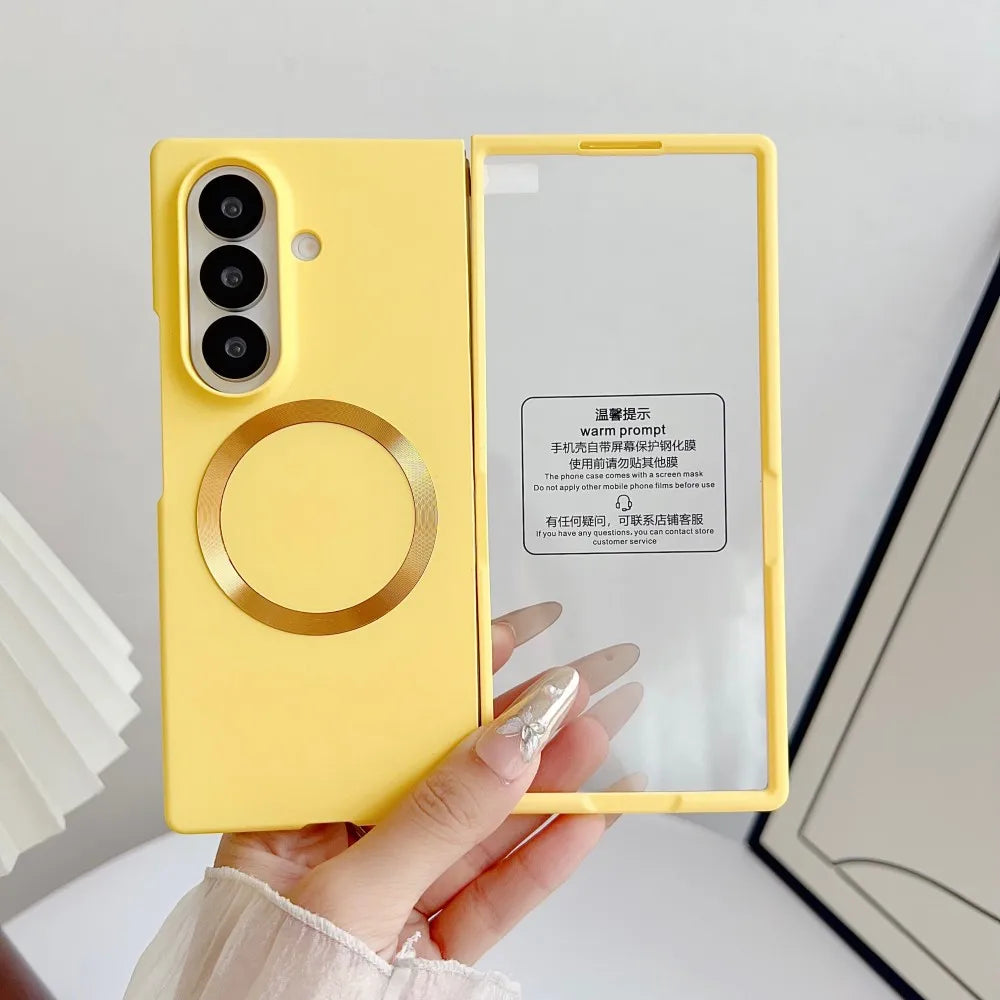 For Samsung Galaxy Z Fold 7 Case Hard PC Magnetic wireless charging Film Protective Back Cover case For Z Fold 7 Phone Shell