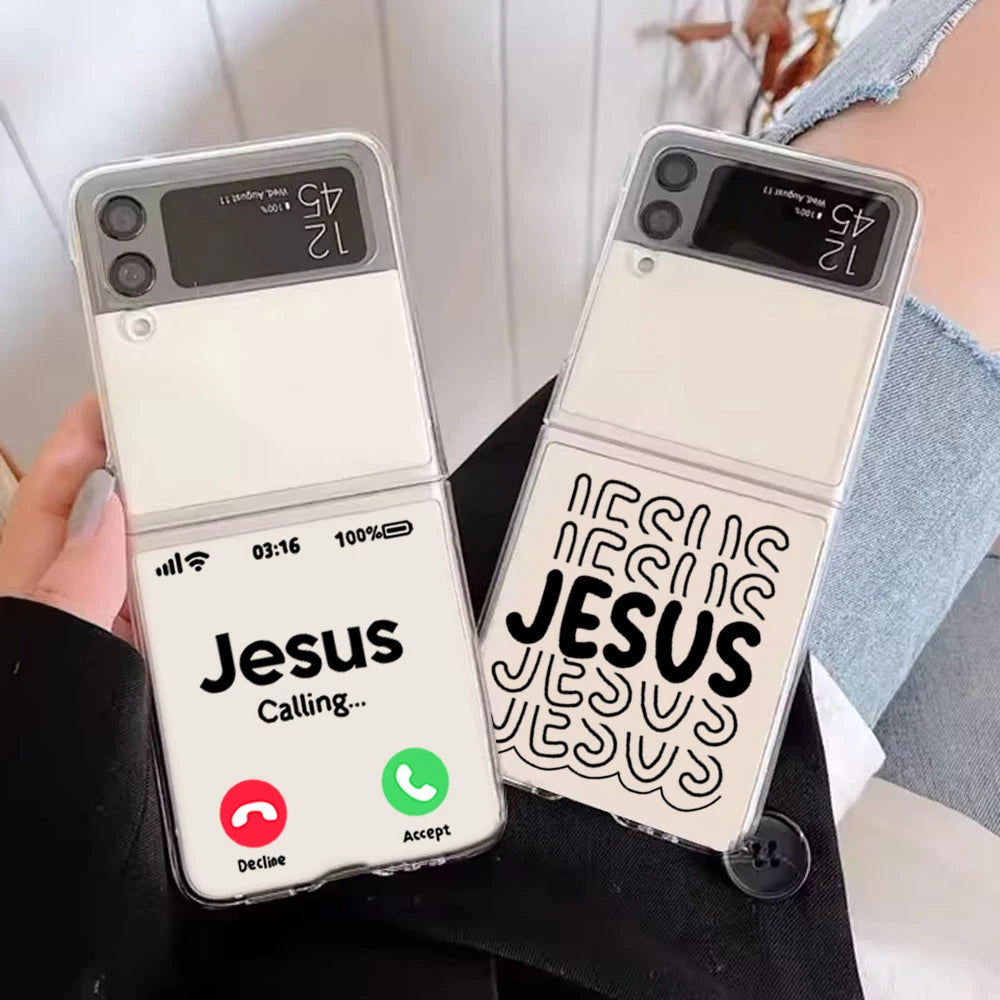 Faith Christian Religious Jesus Phone Case for Samsung Galaxy Z Flip 6 7 5 ZFlip 5 Hard Cover for Samsung ZFlip4 ZFlip3 Fundas