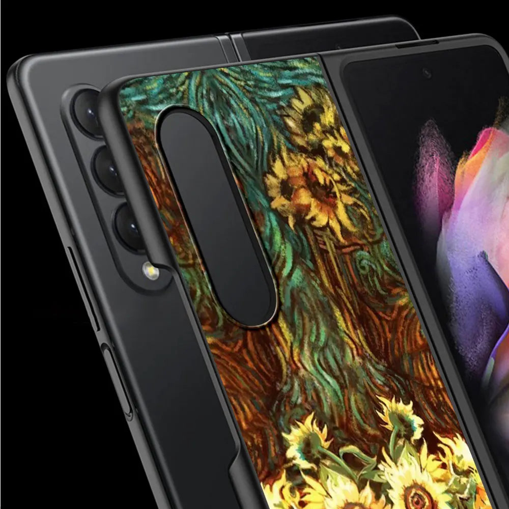 Van Gogh Cases for Samsung Galaxy ZFold4 Z Fold5 ZFold6 5G Z Fold4 Z Fold3 Protection Capa Shockproof Cover Black