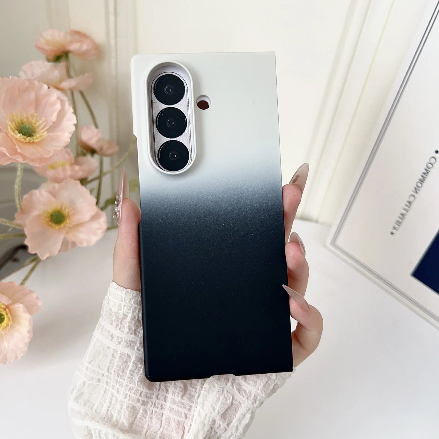 Gradient Colorful Plastic Hard Shell Phone Case for Samsung Galaxy Z Fold 7 6 5 4 3 ZFold7 Fold6 Anti-Drop Protection Back Cover