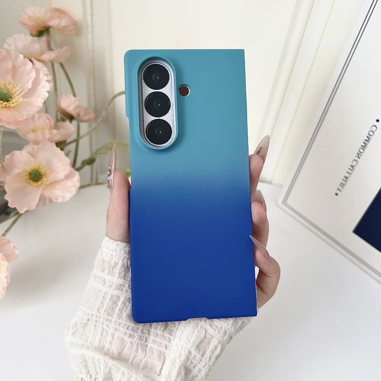 Gradient Colorful Plastic Hard Shell Phone Case for Samsung Galaxy Z Fold 7 6 5 4 3 ZFold7 Fold6 Anti-Drop Protection Back Cover