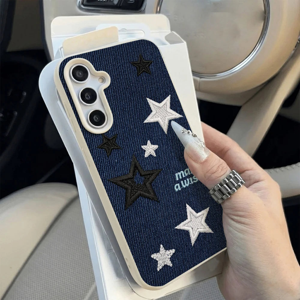 Star Phone Case For Samsung S26 Ultra A57 5G A56 5G S25 Ultra A37 A55 A17 A07 A26 S24 FE A05s Silicone Capinha Caha Shockproof