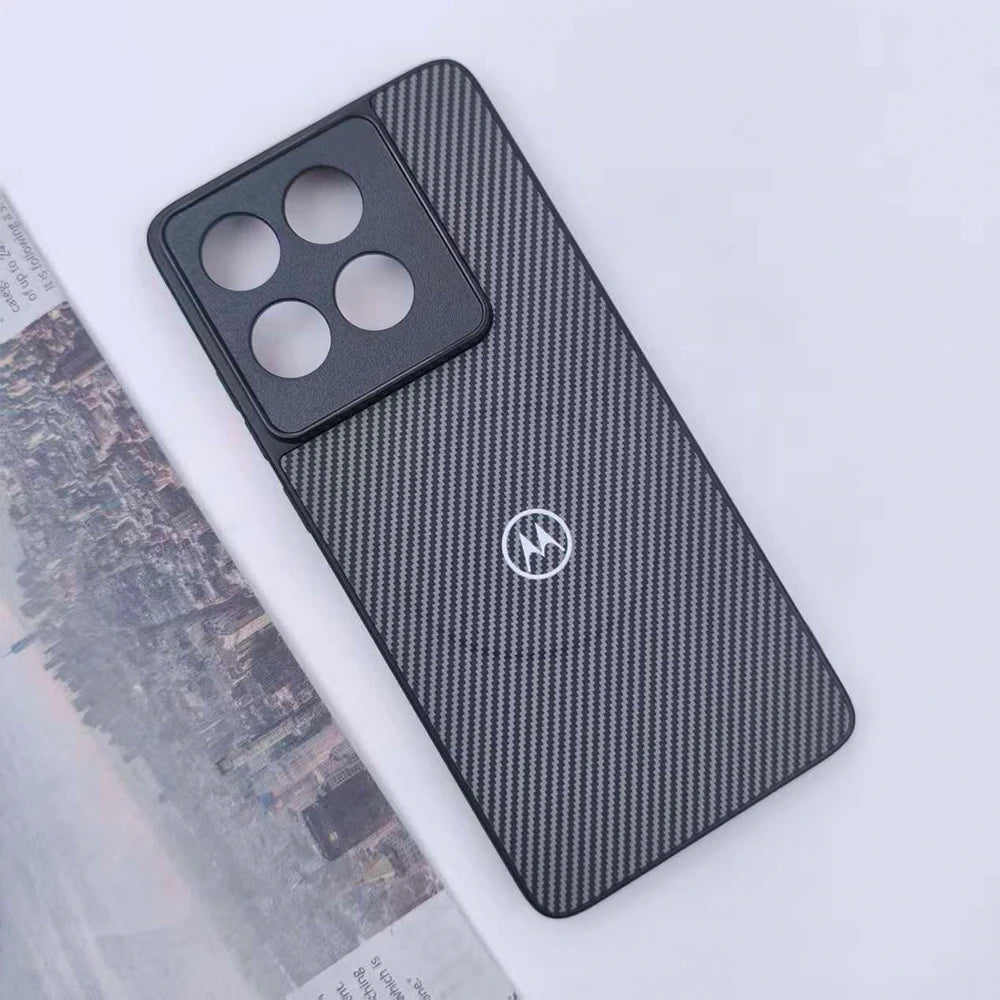 Magnetic Carbon Fiber Texture Phone Case For Motorola Edge 40 50 60 Pro Fusion Moto G 84 85 86 Wireless Charge Protect Shell﻿