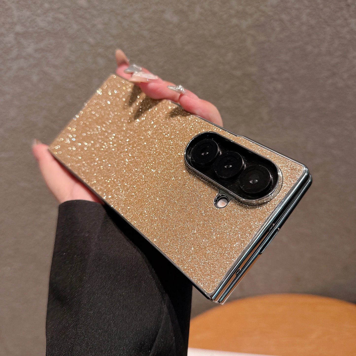 Luxury Plating Glitter Bling Phone Case For Samsung Galaxy Z Fold7 Fold 7 6 5 4 3 2 Shining Sparkle Shockproof Protection Cover