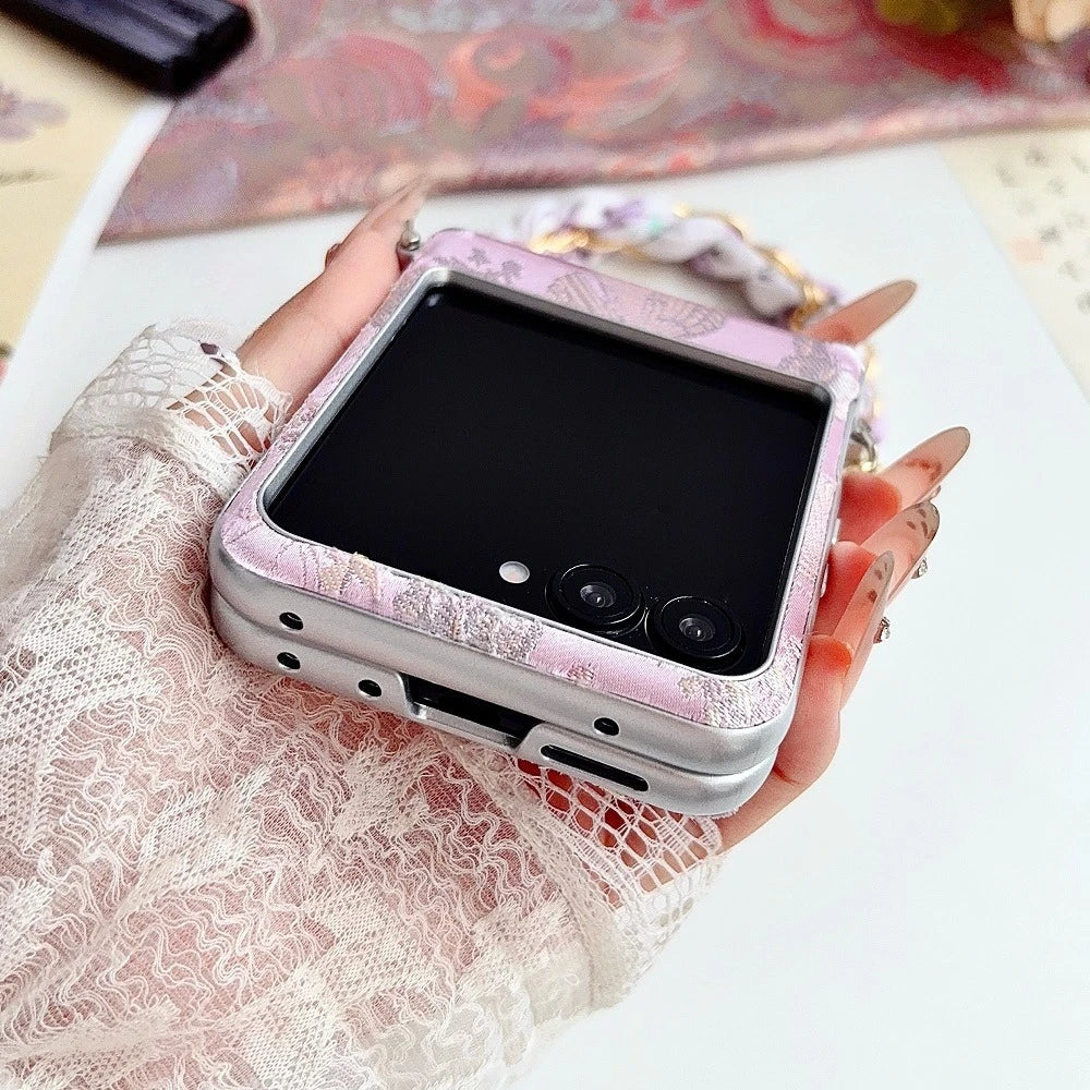 Luxury Embroidered Butterfly Phone Case For Motorola Razr 70 70Ultra 60 60Ultra 50 50Ultra Side Buckle Protection Back Cover