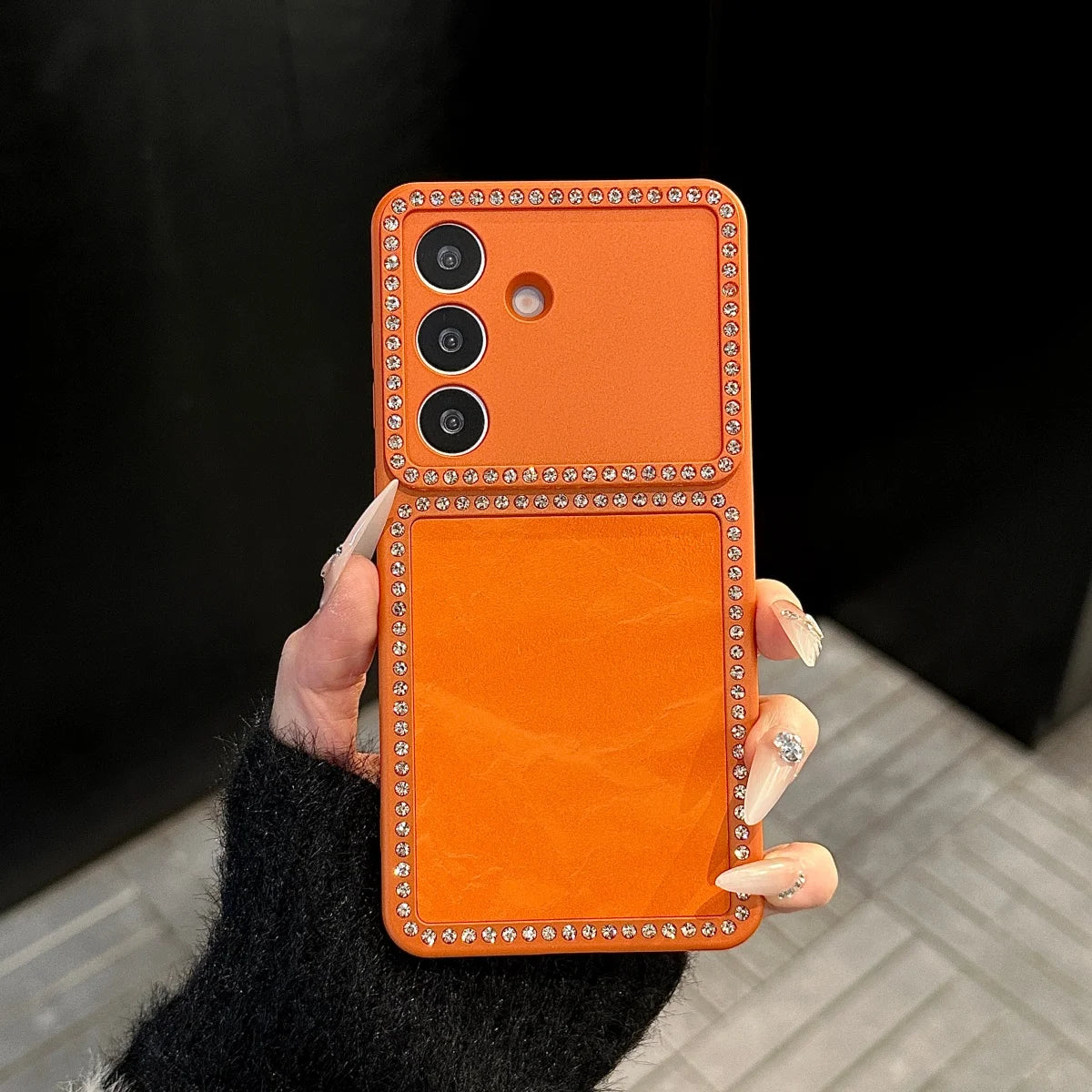 Fashion Snow Mountain Velvet Glitter Diamond Phone Case For Samsung S26 S25 S24 FE Ultra Plus Camera Protection Shockproof Cover