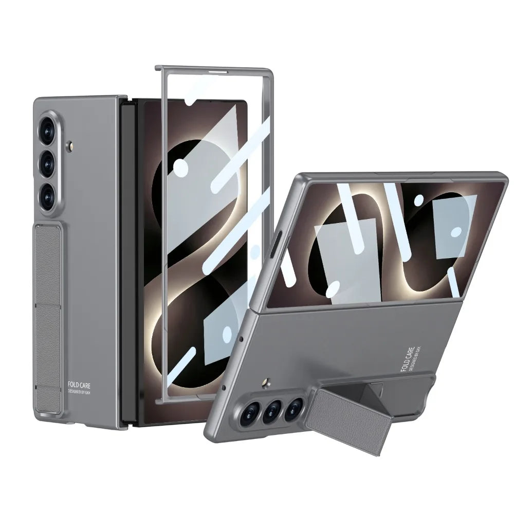 Z Fold8 Ultra Business Invisible Folding Bracket Holder Case for Samsung Galaxy Z Fold 8 Ultra Slim Tempered Glass Film PC Cover