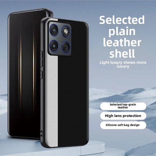 Case For Motorola Moto Signature Edge 70 Ultra X70 Air Pro Luxury Color-Blocked Skin-Friendly Plain Leather Cover Bumper Funda