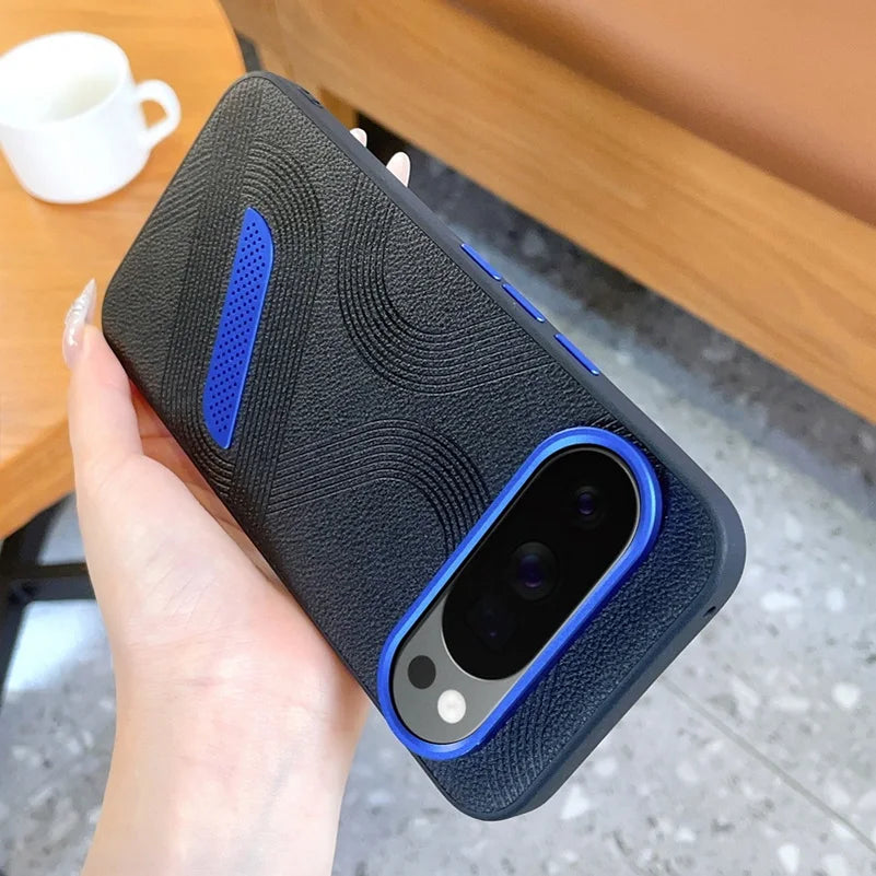 Blue Ventilated Phone Case For Pixel 11 Pro Google 11 10a Pixel 10 Pro XL 9a 9 Lens Ring Raised Protective Cover