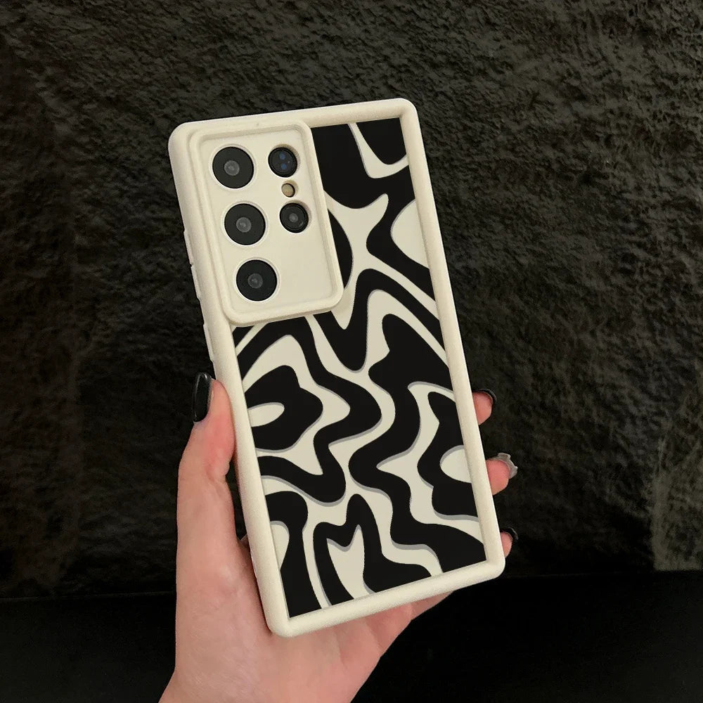 A55 A56 Case Colorful Striped Soft Silicone Y2K Case for Samsung Galaxy S25 Ultra S24 Plus S23 FE S22 S21 S20 A35 A25 A15 Cover