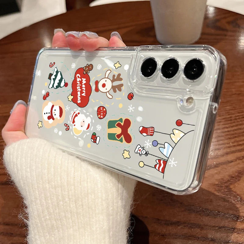 Christmas Pattern Phone Case For Samsung Galaxy A17 A55 A56 A16 A26 A36 A35 A15 S25 Edge S23 S24 Ultra S22 S24 FE Silicone Cover