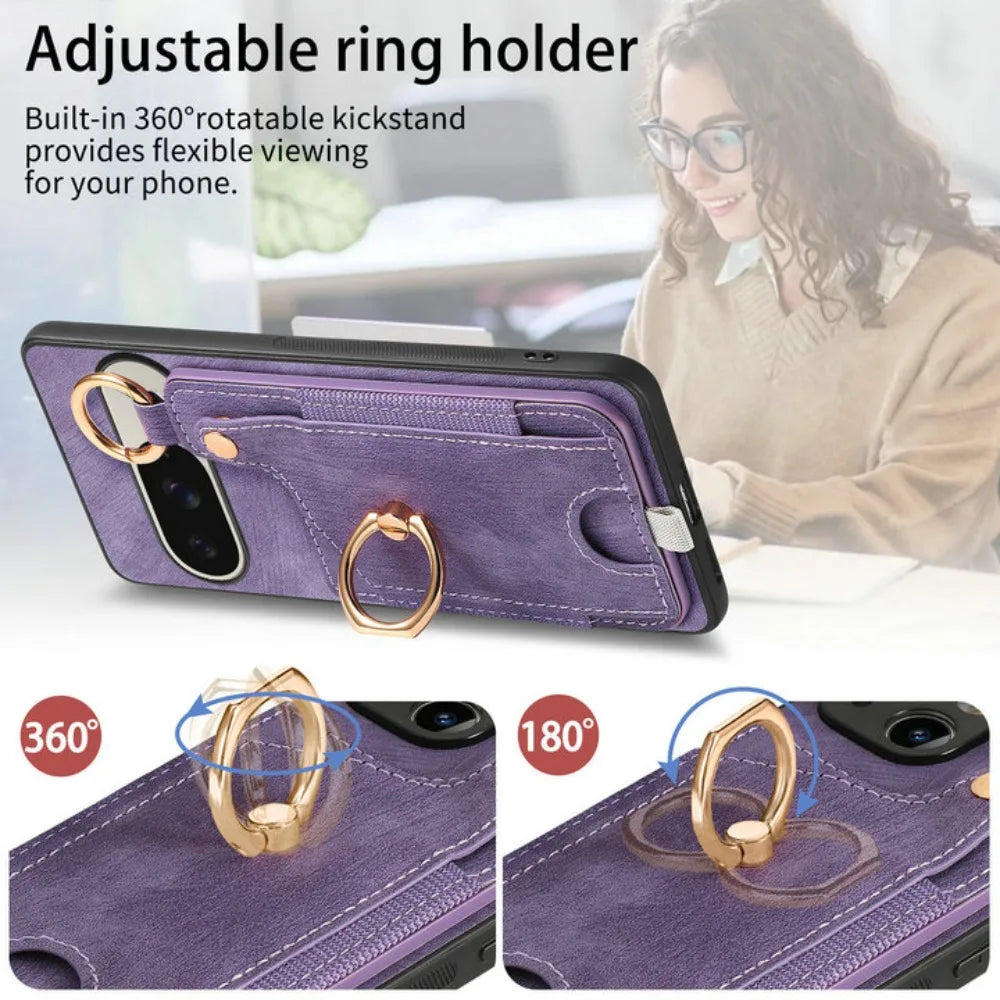 For Google Pixel 11 Pro XL 5G 2026 Shockproof Case Leather Card Holder Stand Funda Pixel11 Pixel 11 Pro Back Cover