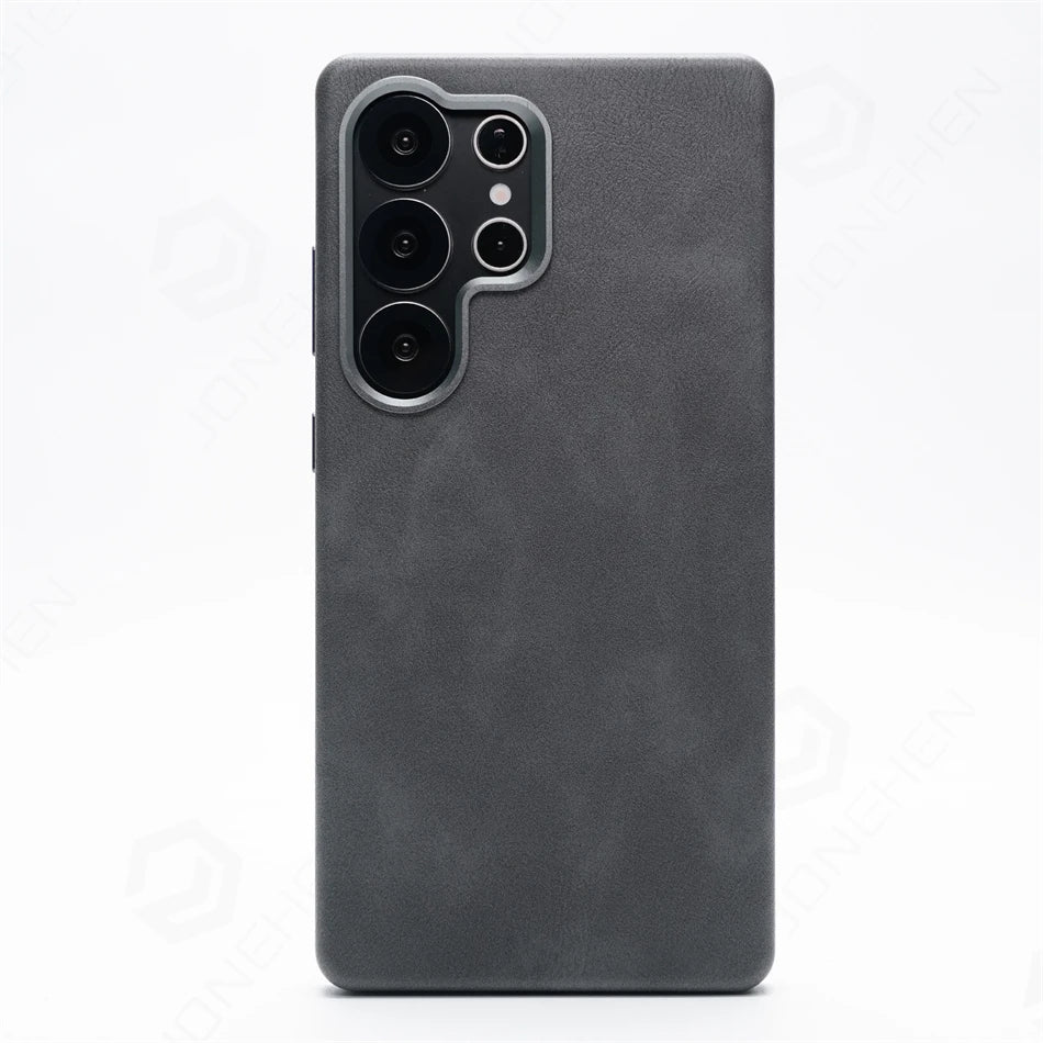 Retro Premium For Magsafe Leather Case For Samsung Galaxy S25 S24 S23 Ultra Luxury Magnetic Metal Lens Ring Shockproof Cover Bag