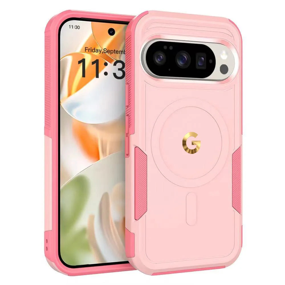 Premium 2IN1 Heavy Armor For Magsafe Magnetic Charging Case For Google Pixel 10 9 Pro XL Shockproof PC+TPU Matte Protector Cover
