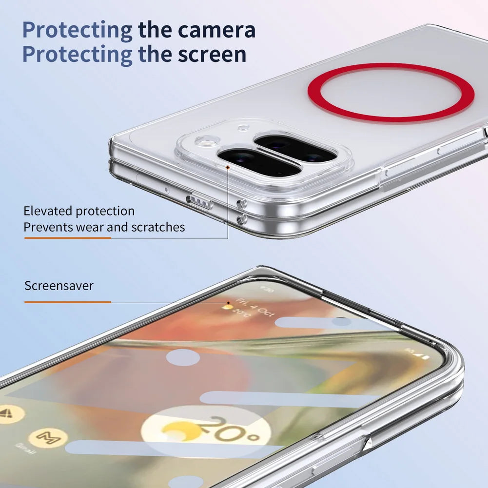 Metal Camera Edge Buttons Magnet Adsorption Tempered Glass Protect Case For Google Pixe 10 Pro Fold pixel10 fold Back Cover