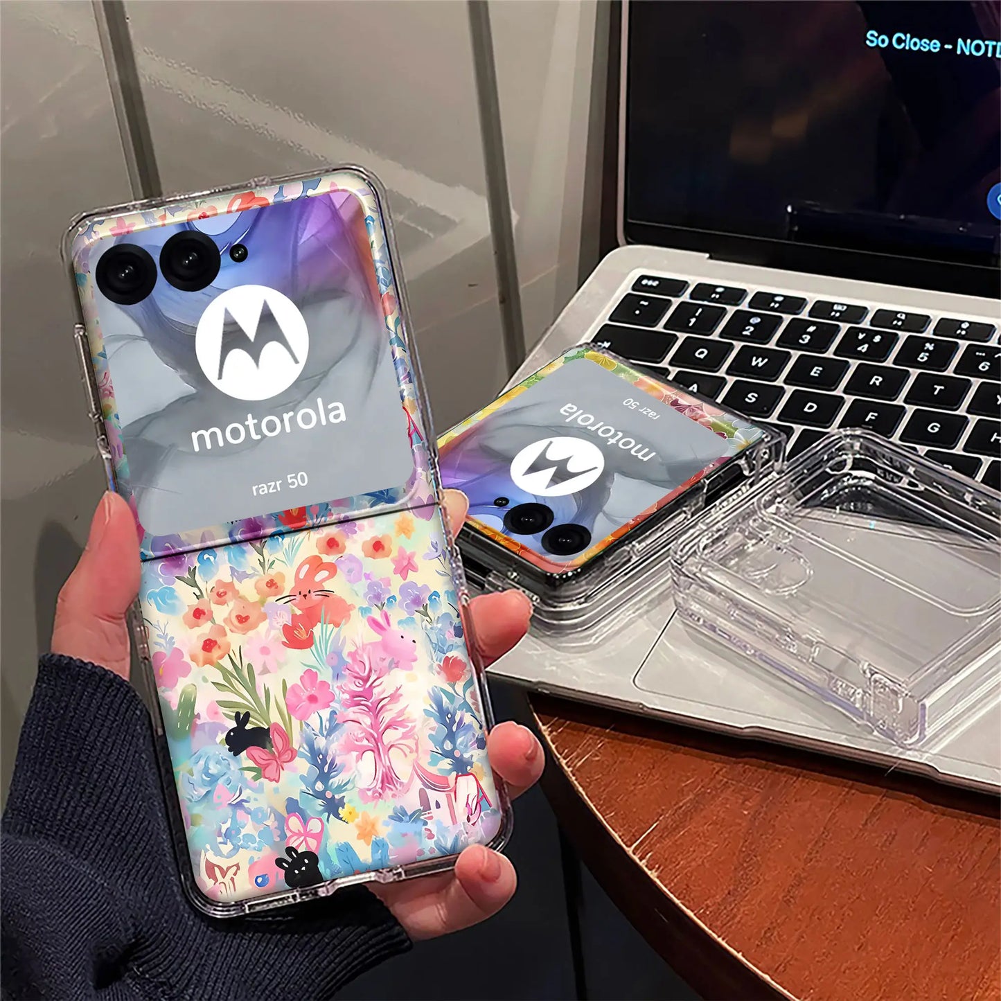 Full Screen Flowers Retro Phone Case for Motorola Razr 50 ultra Razr 60 40 ultra Razr 2023 Razr Plus 2024 2025 Shockproof Cover