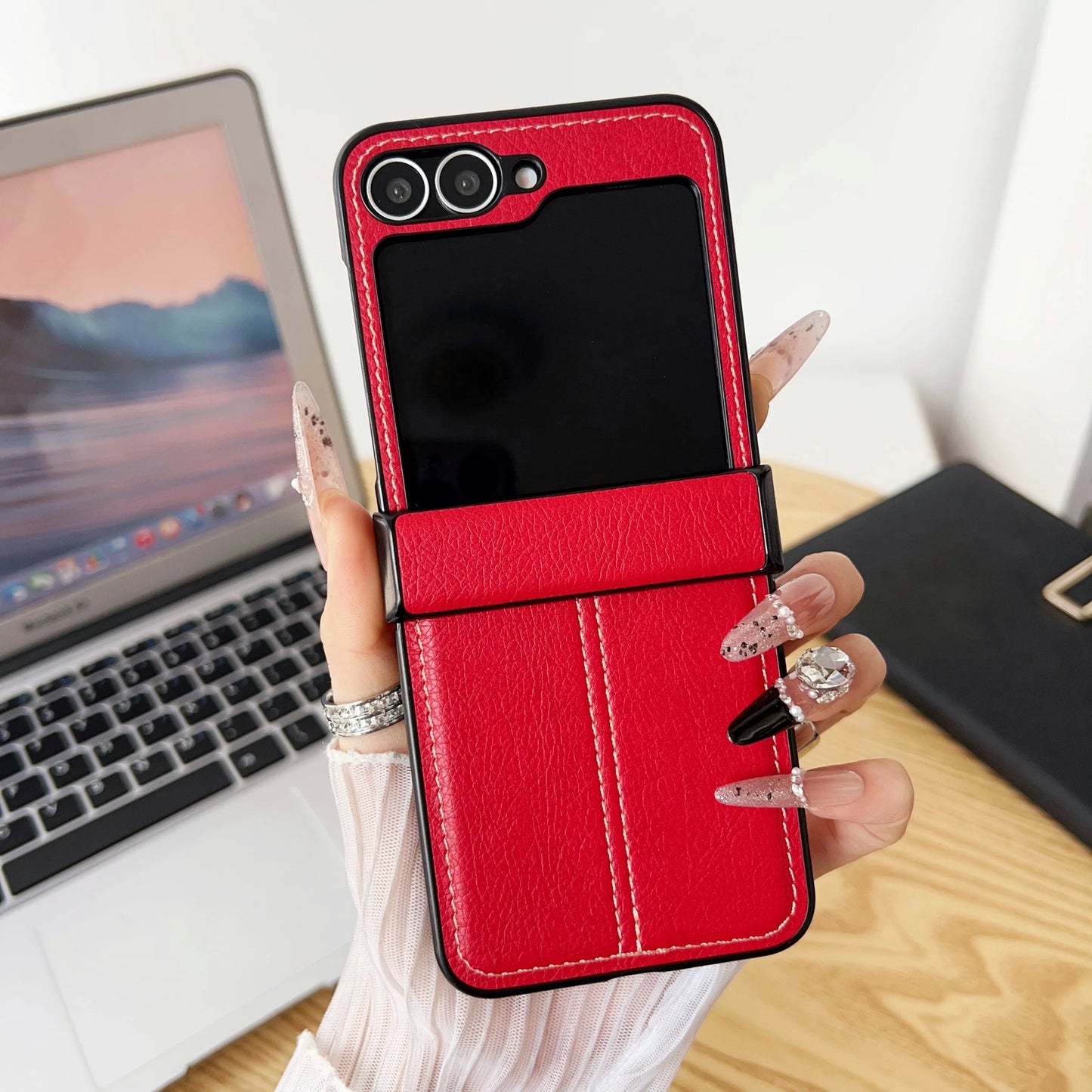 Business Retro Leather Texture Flip Phone Case for Samsung Galaxy Z Flip 7 6 5 4 3 Anti-Drop PU Material Inclusive Protect Cover