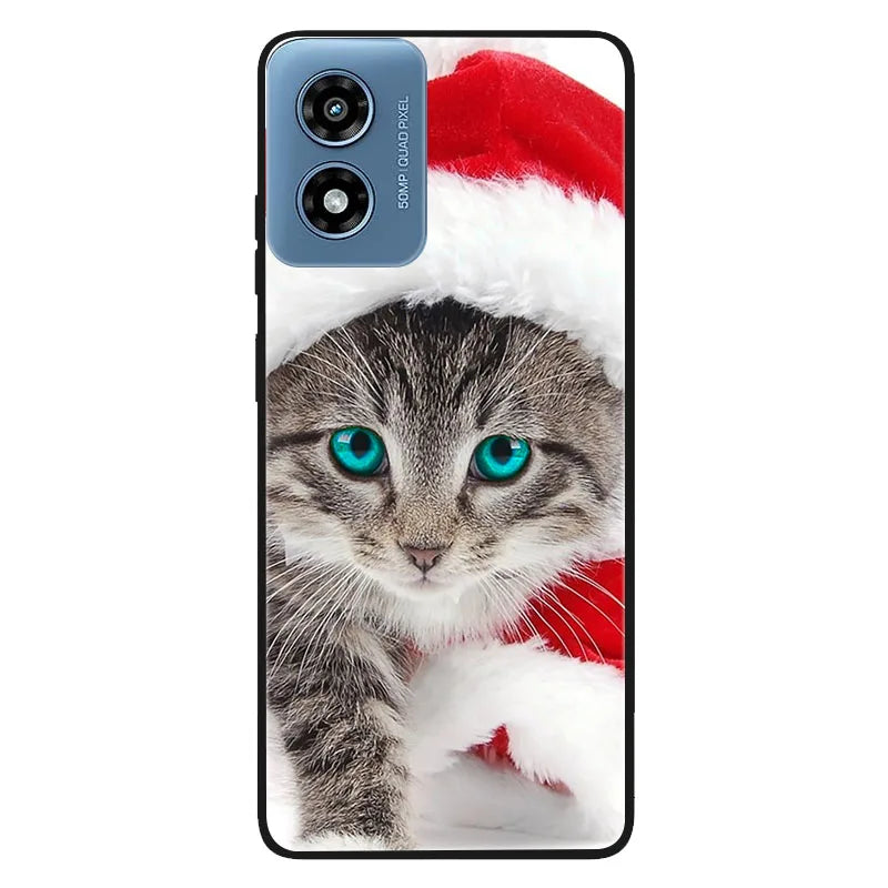 Shockproof Black TPU Case For Motorola Moto G 2025 G Play 2024 G Stylus 5G 2021 Power 2022 Protective Cover Christmas Funda Capa