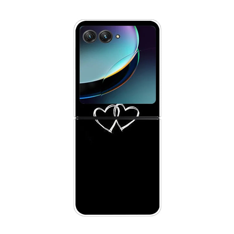 For Motorola Razr 40 Ultra Phone Case Flower Painted Clear Plastic PC Hard Back Cover For Moto Razr 40 Ultra Case 40Ultra 6.9"