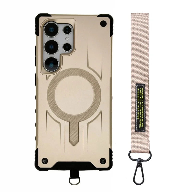 Luxury Carbon Fiber Pattern Magnetic Armor Case for Samsung S25 S24 S23 Ultra Plus Edge FE A35 A55 A36 A56 A16 A26 A17 A15 A14