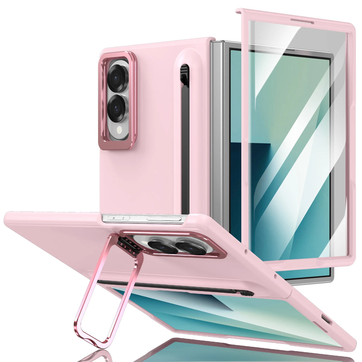 Alloy Camera Frame Stand With touch pen Screen Protector Case For Samsung Z Fold 8 7 6 5 4 8 Ultra Shockproof 360 Protection
