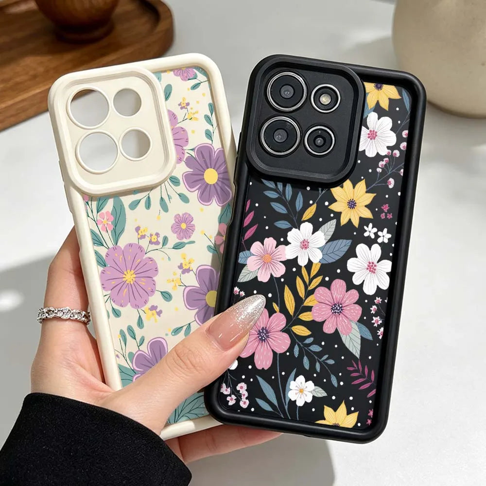 Exquisite Floral Pattern Cover For Motorola Moto G86 G85 G75 G56 G35 G24 G06 Edge 70 60 50 Fusion Eye Ladder Phone Case