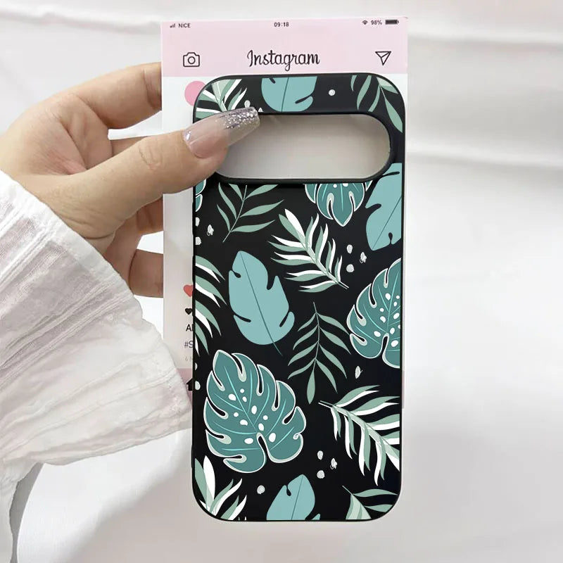 Palm Tree Leaves Plant Flower Phone Case For Google Pixel 10 8 Pro 10 Pro XL 5G 6 7 8 9 Pro 8A Cute Clear Soft TPU Cover Fundas