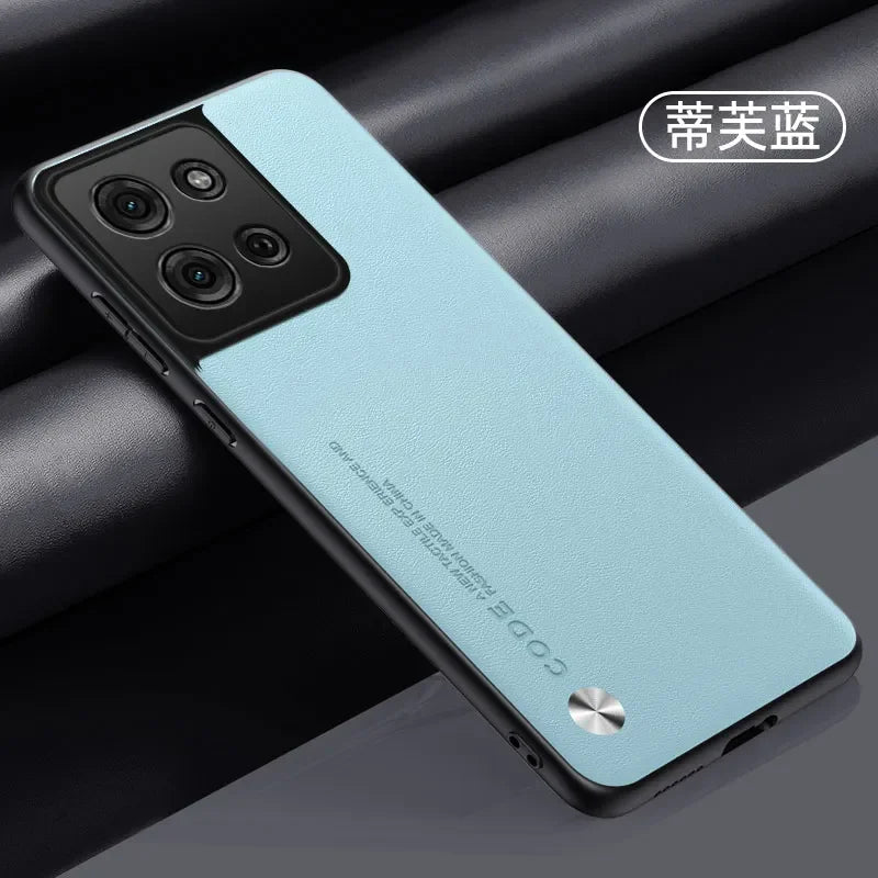 Plain PU Leather Case for Motorola Moto G75 G55 G35 G85 Edge 50 Fusion 40 Neo Silicone Matte Bumper Soft Frame Shockproof Cover