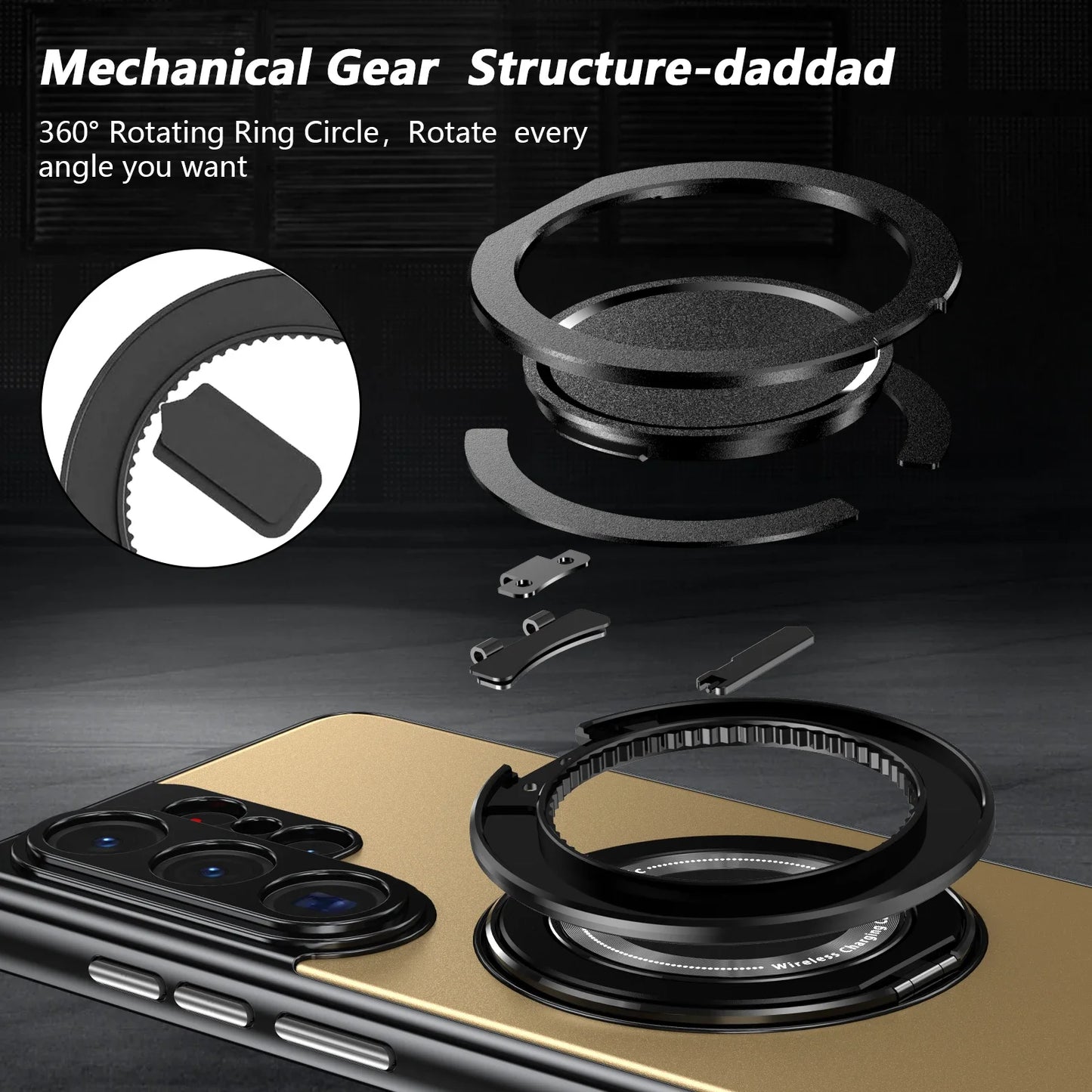 Luxury Metallic 360 Rotating Stand Case For Samsung Galaxy S26 Ultra S26+ Plus 5G Magnetic Cover With Camera Lens Protection