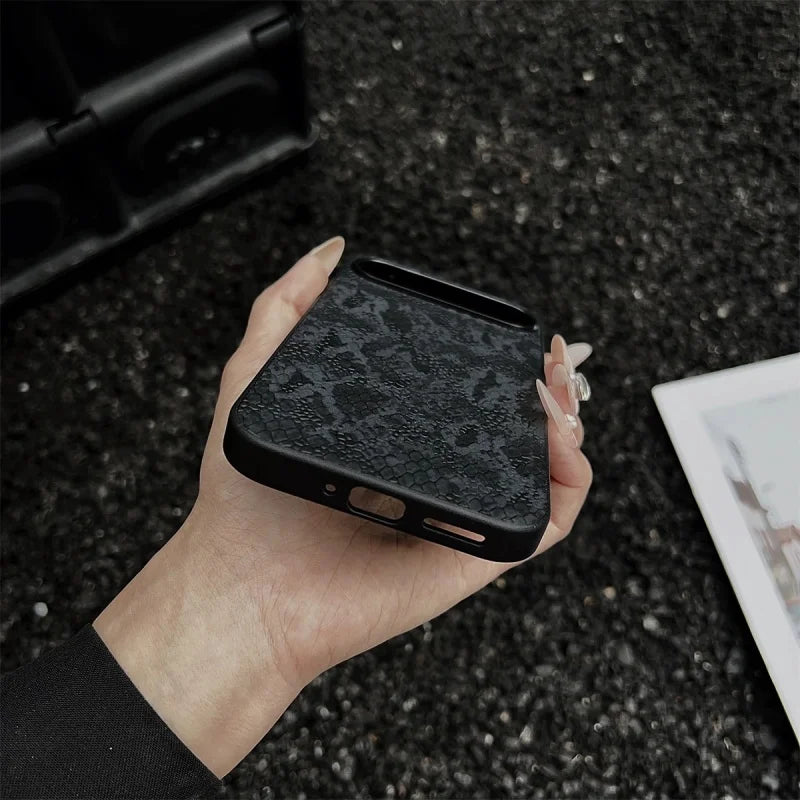 Luxury Business Black Grey Snake Pattern PU Leather Phone Case for Google Pixel 9 10 Pro XL 9Pro 9A Soft Silicon Back Cover